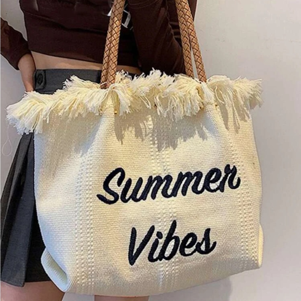 Embroidered Preppy Summer Vibes Bag